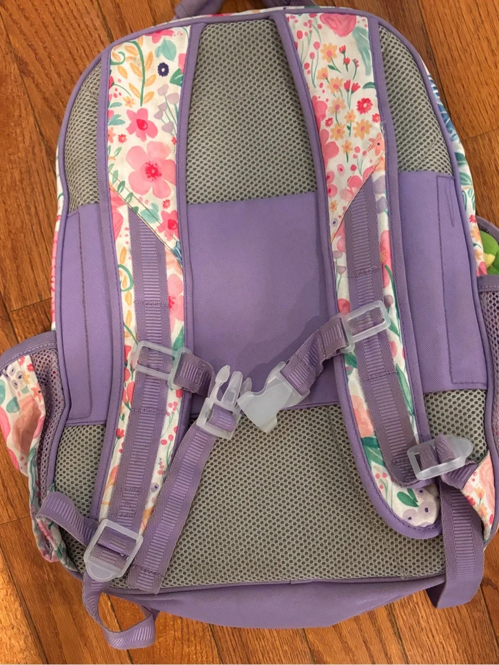 Kids Floral Purple Backpack with Padded Straps- engraved “Madison”